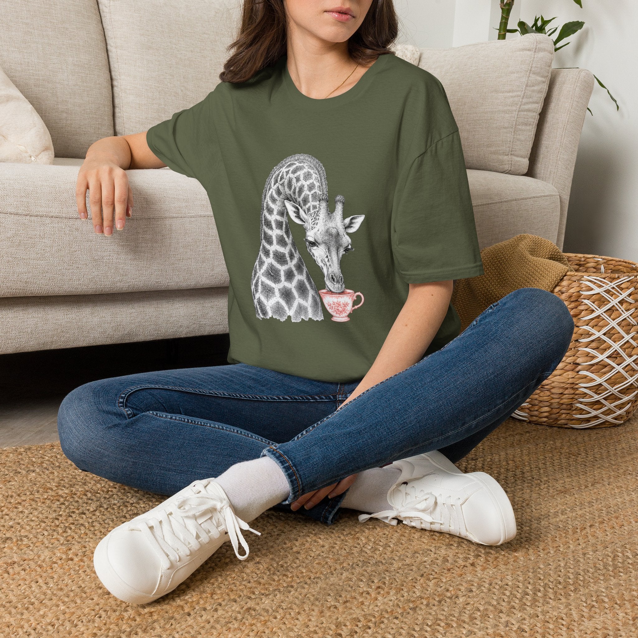 Giraffe Tea Time T-Shirt