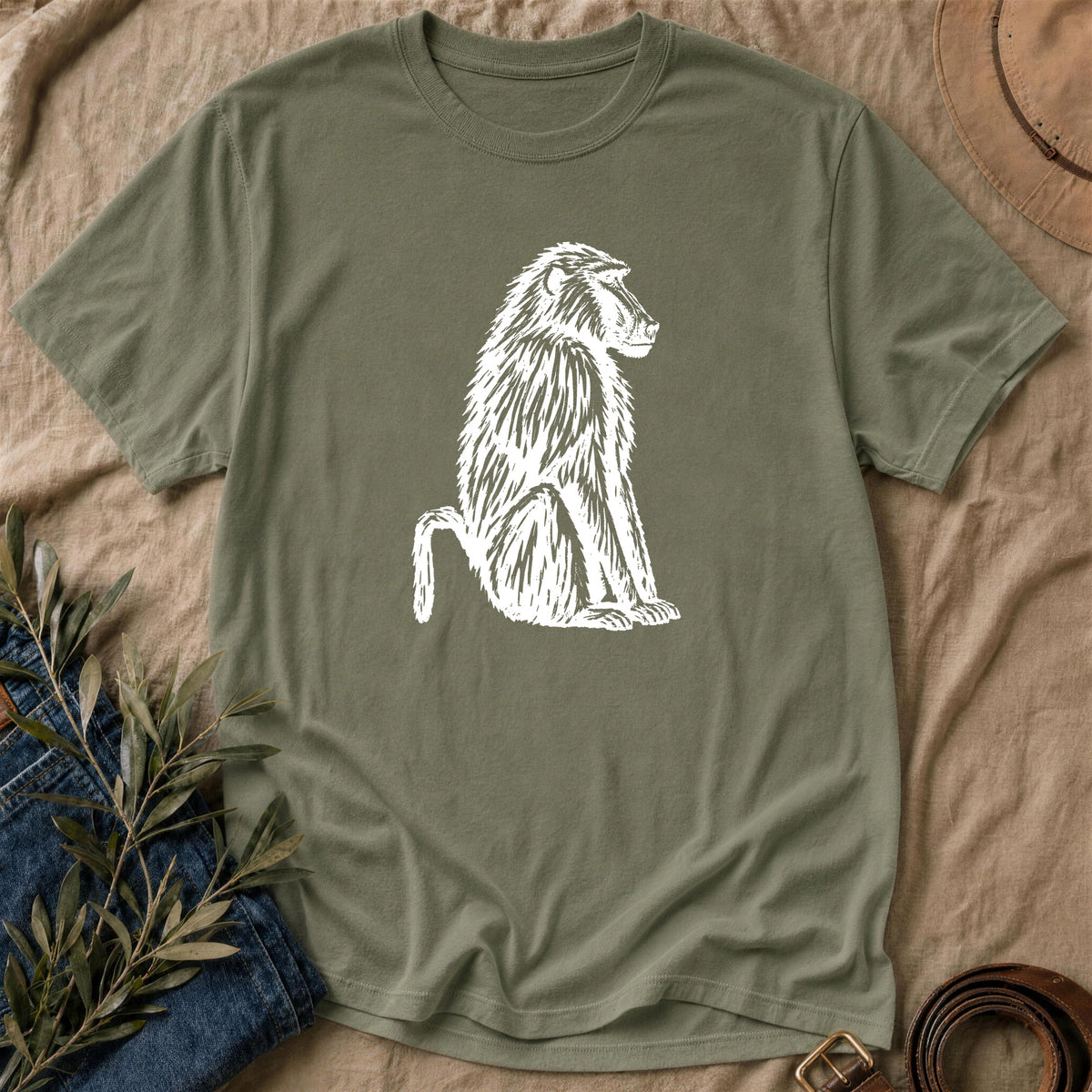 Baboon Relief - Military Green
