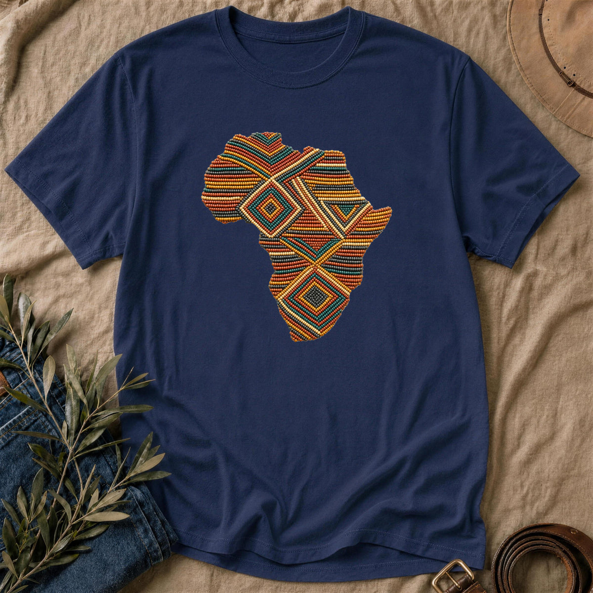 Beaded Africa - Navy