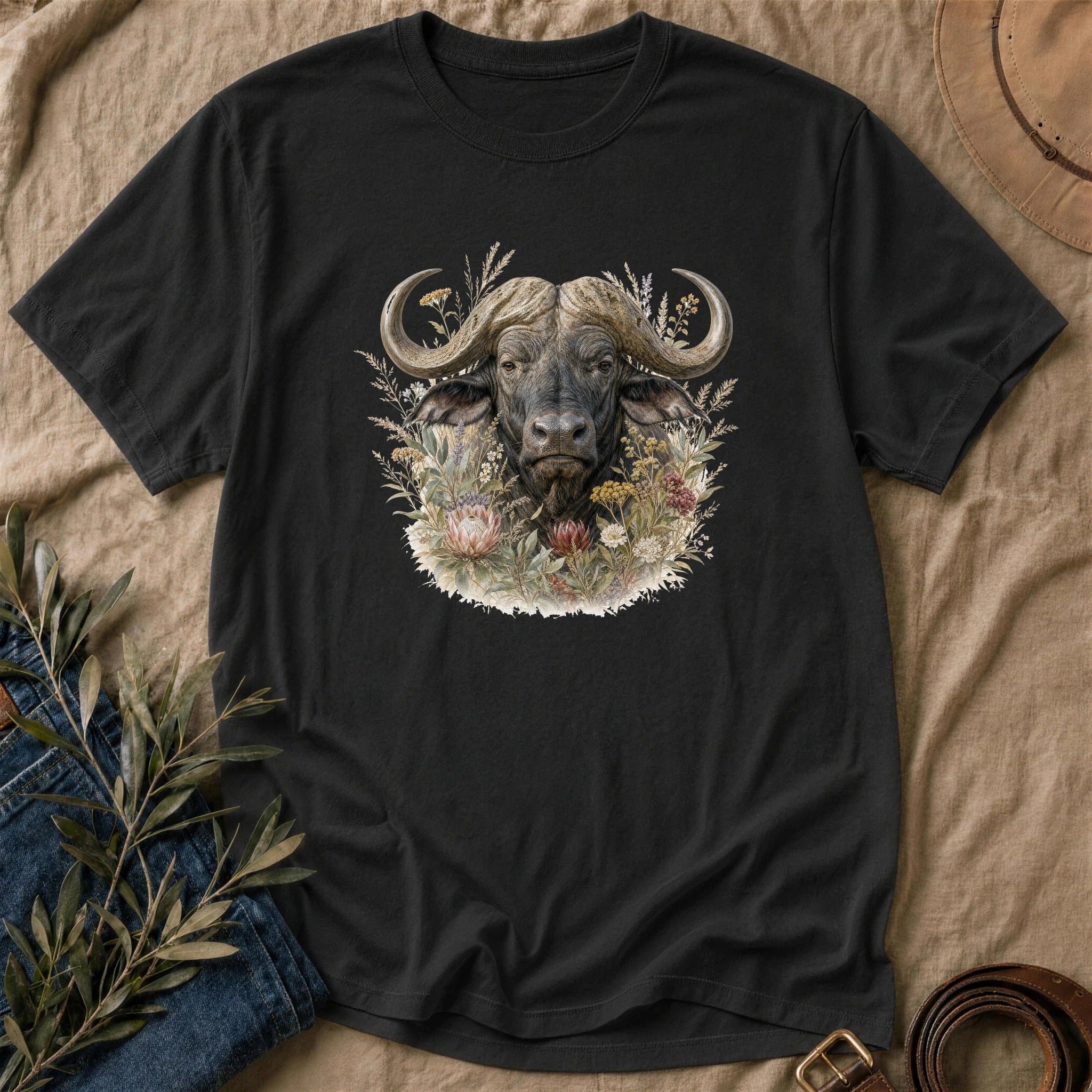 Floral Buffalo - Black