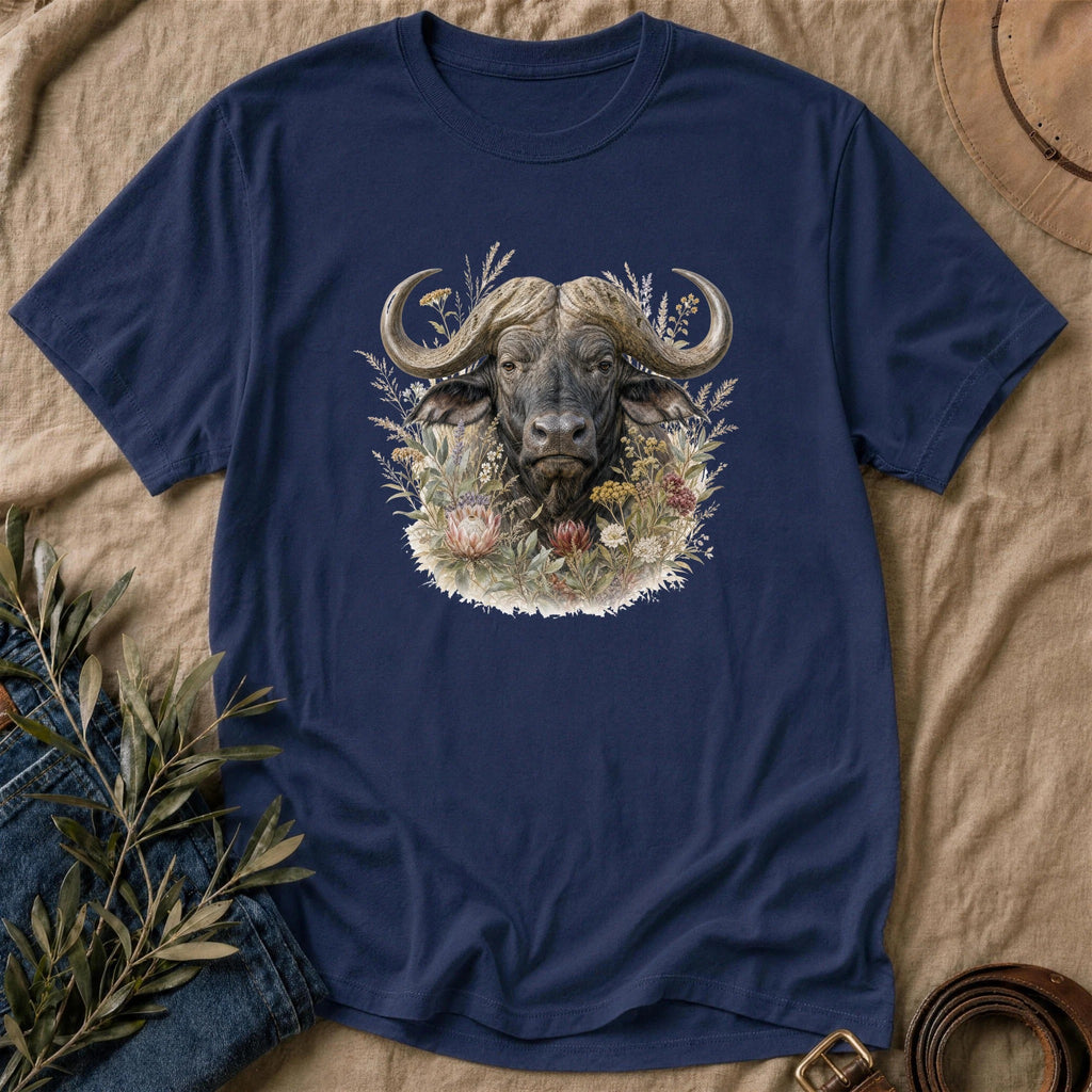 Floral Buffalo - Navy