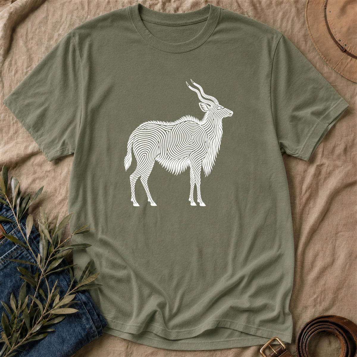 Fringe Print - Military Green