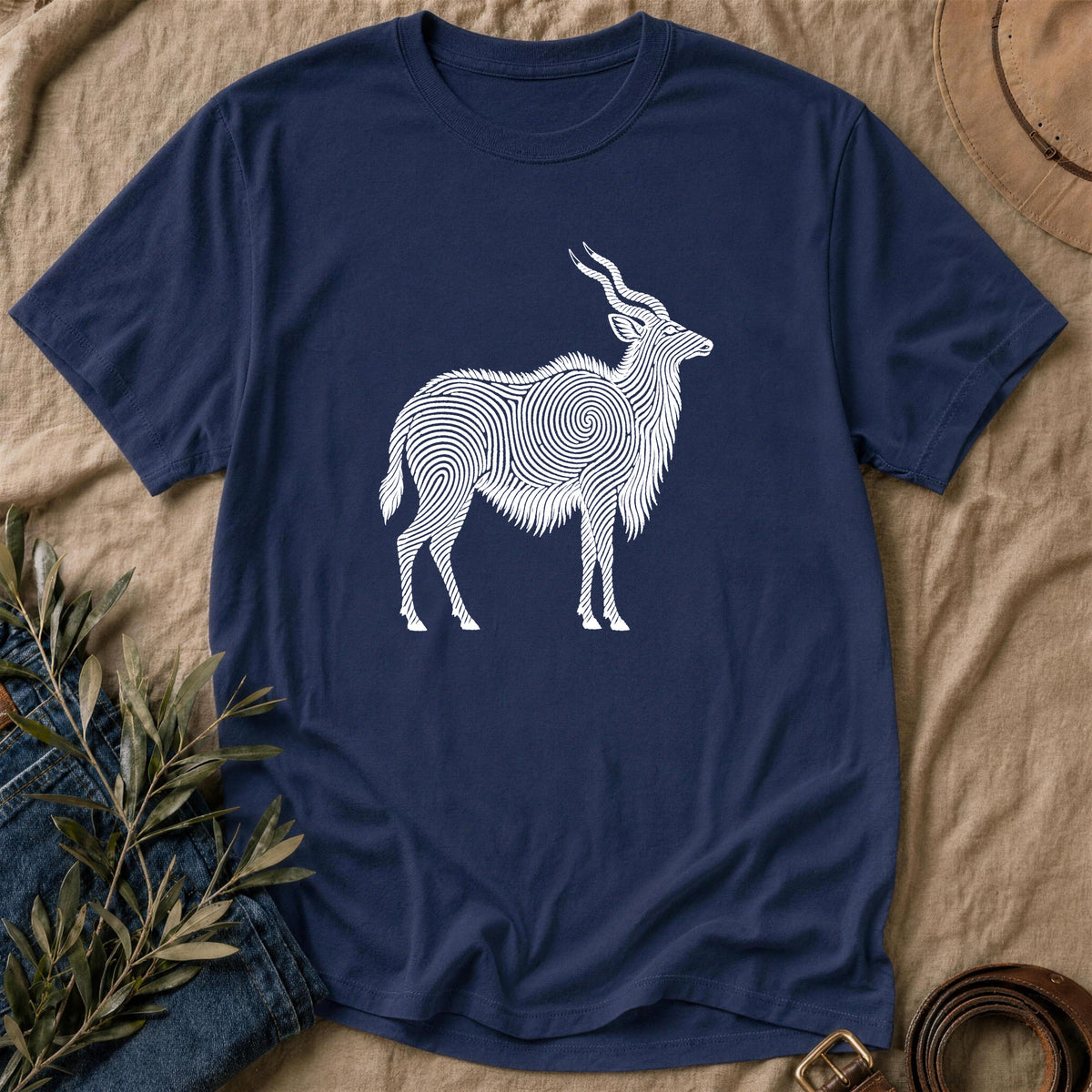 Fringe Print - Navy