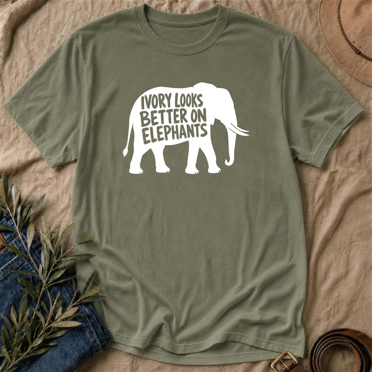 Ivory Looks Better - Military Green