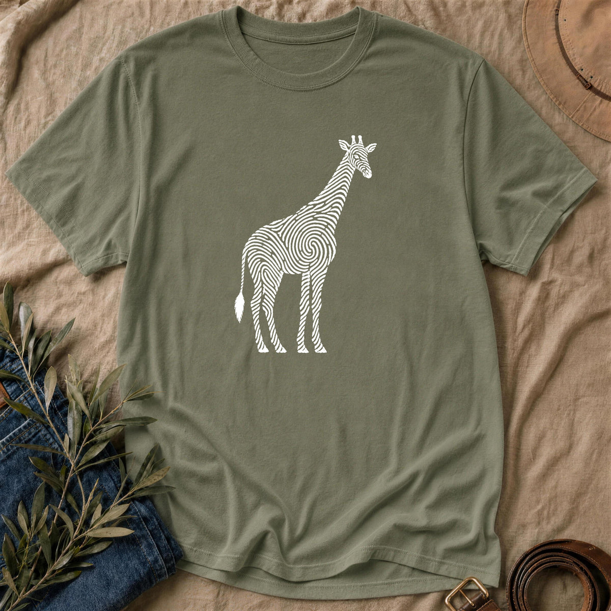 Long Print - Military Green