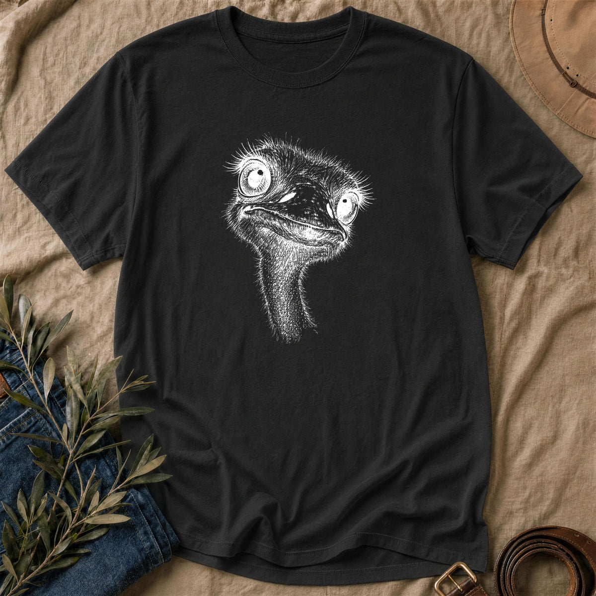 Ostrich Selfie - Black