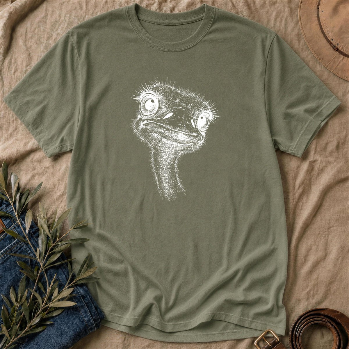 Ostrich Selfie - Military Green