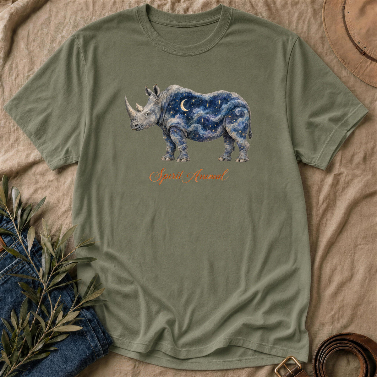 Rhino Spirit Animal - Military Green