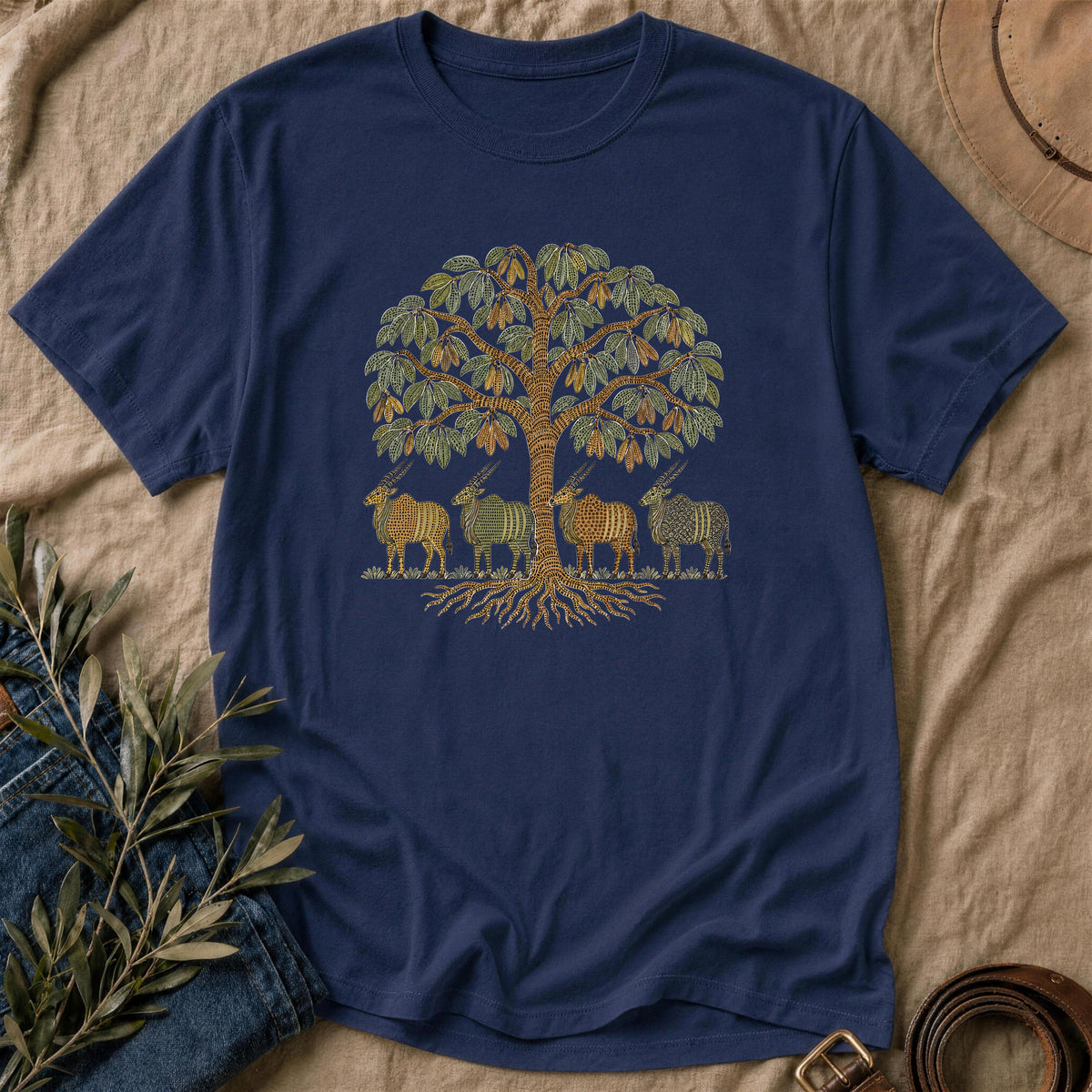 Silver Leaf - Navy