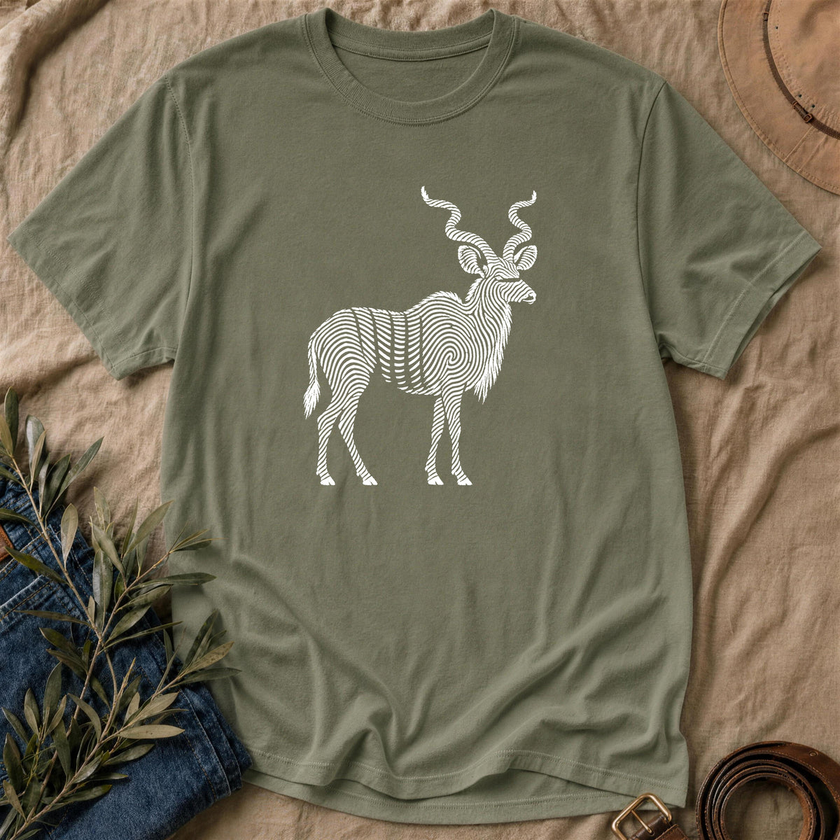 Spiral Print - Military Green